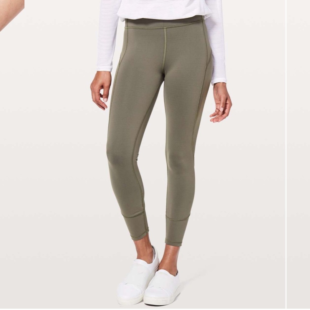 Lululemon In Movement 7/8 Tight 25” Sage Green Leggings Size 4 Everlux